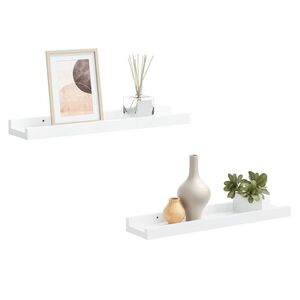 vidaXL Poličky na zar&aacute;movan&eacute; obr&aacute;zky 2 ks b&iacute;l&eacute; 40 x 9 x 3 cm MDF