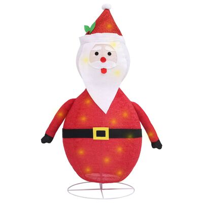 vidaXL Dekorativní vánoční Santa Claus s LED luxusní tkanina 90 cm