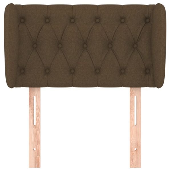 vidaXL Čelo postele typu u&scaron;&aacute;k tmavě hněd&eacute; 83x23x78/88 cm textil