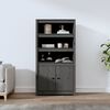 vidaXL Skříň highboard šedá 80 x 35 x 154 cm masivní borové dřevo