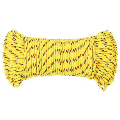 vidaXL Lodní lano žluté 4 mm 50 m polypropylen