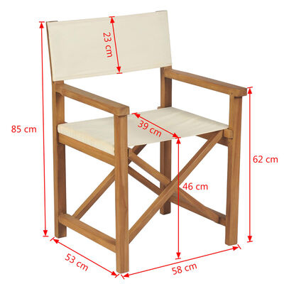 vidaXL Skládací režisérská židle masivní teakové dřevo