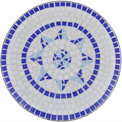 vidaXL 3dílný bistro set mozaikový keramický modro-bílý