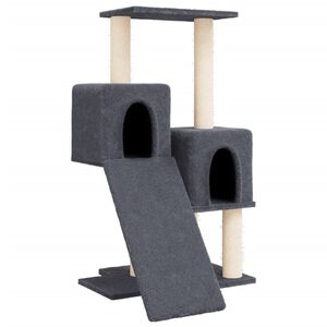 vidaXL &Scaron;krabadlo pro kočky se sisalov&yacute;mi sloupky tmavě &scaron;ed&eacute; 82 cm