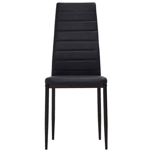 vidaXL J&iacute;deln&iacute; židle 4 ks čern&eacute; uměl&aacute; kůže