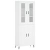 vidaXL Skř&iacute;ň highboard b&iacute;l&aacute; 69,5 x 34 x 180 cm kompozitn&iacute; dřevo