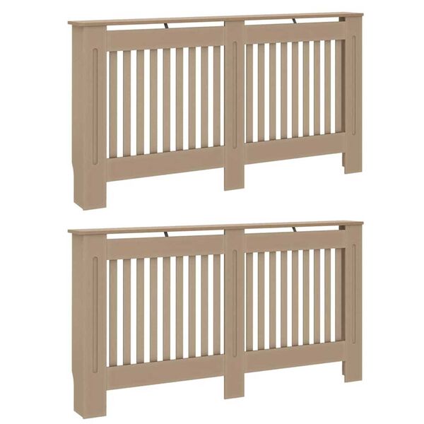 vidaXL Kryt radi&aacute;toru 2 pcs Hněd&aacute; 152 x 19 x 81,5 cm kompozitn&iacute; dřevo