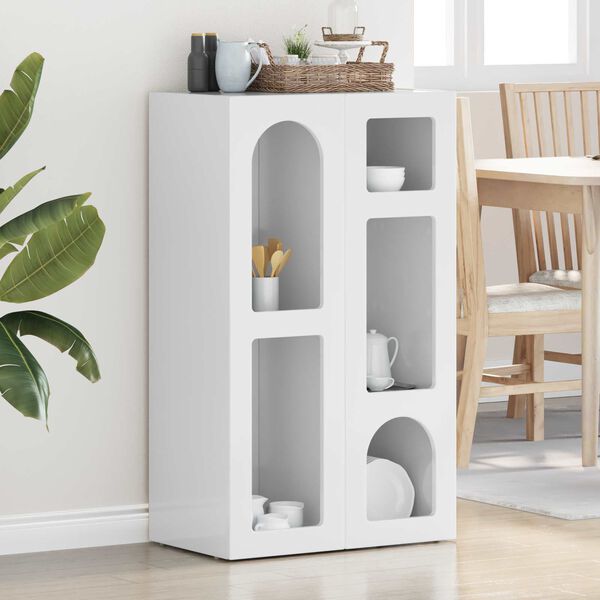 vidaXL Serv&iacute;rovac&iacute; skř&iacute;ň Vysoce leskl&aacute; b&iacute;l&aacute; 59 x 35 x 100,5 cm