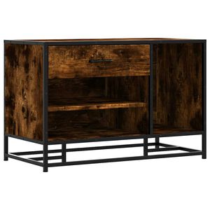 vidaXL Lavice s botn&iacute;kem kouřov&yacute; dub 80x40x53,5 cm kompozit a kovu