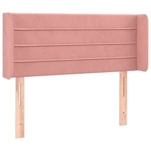 vidaXL Čelo postele typu u&scaron;&aacute;k růžov&aacute; 83 x 16 x 78/88 cm samet