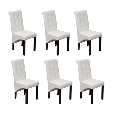 vidaXL Jídelní židle 6 ks bílé umělá kůže