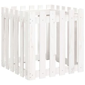 vidaXL Zahradn&iacute; truhl&iacute;k plotov&yacute; design b&iacute;l&yacute; 60x60x60 cm masiv borovice