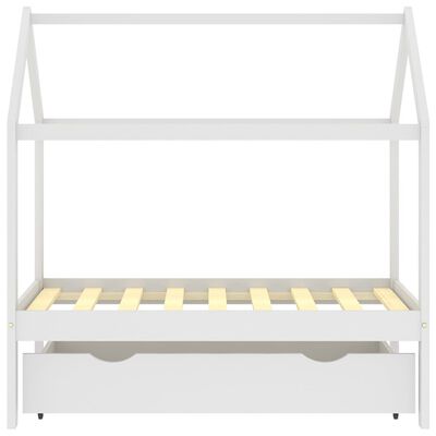 vidaXL Rám dětské postele se zásuvkou bílý masivní borovice 70x140 cm