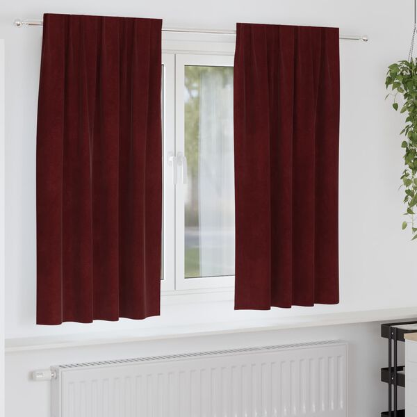 vidaXL Zatemňovac&iacute; z&aacute;věsy 2 pcs V&iacute;no Červen&eacute; 140 x 175 cm samet
