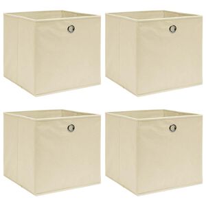 vidaXL &Uacute;ložn&eacute; boxy 4 ks kr&eacute;mov&eacute; 32 x 32 x 32 cm textil