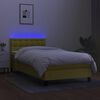 vidaXL Box spring postel s matrac&iacute; a LED zelen&aacute; 90x190 cm textil