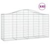vidaXL Klenut&eacute; gabionov&eacute; ko&scaron;e 40ks 200x50x100/120cm pozinkovan&eacute; železo