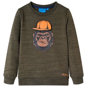 Dětsk&aacute; mikina tmavě khaki melanž 104