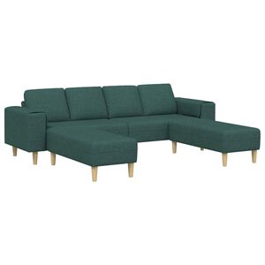 vidaXL Pohovka do ob&yacute;vac&iacute;ho pokoje 3 ks Tmavě zelen&aacute; Polyester