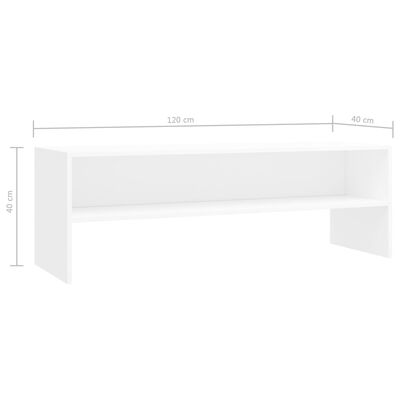 vidaXL TV stolek bílý 120 x 40 x 40 cm dřevotříska