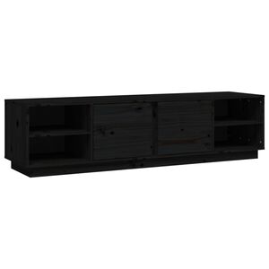 vidaXL TV skř&iacute;ňka čern&aacute; 156 x 40 x 40 cm masivn&iacute; borov&eacute; dřevo