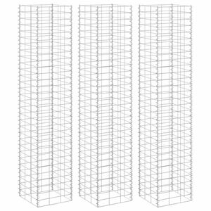 vidaXL Gabionov&eacute; vyv&yacute;&scaron;en&eacute; z&aacute;hony 3 ks 30 x 30 x 150 cm železo