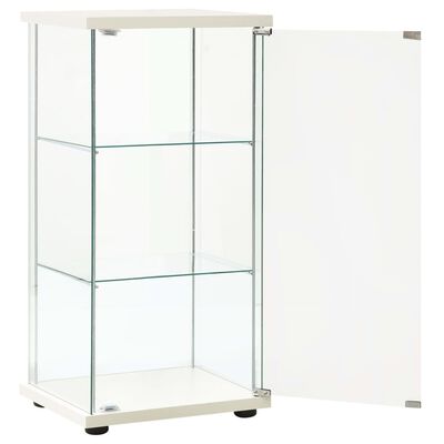 vidaXL Úložná skříňka tvrzené sklo bílá