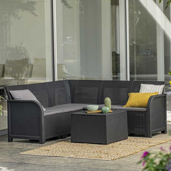 Keter Zahradn&iacute; stůl s &uacute;ložn&yacute;m prostorem Rosalie grafitov&yacute;