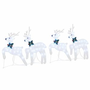 vidaXL LED Sobov&eacute; 4 ks Stř&iacute;brn&aacute; 45 x 19 x 65 cm textil