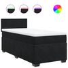 vidaXL Box spring postel s matrac&iacute; čern&aacute; Single samet