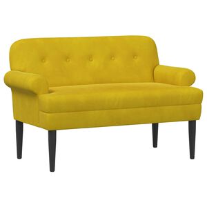 vidaXL Pohovka s knofl&iacute;kov&yacute;m pro&scaron;&iacute;v&aacute;n&iacute;m Žlut&aacute; 120 x 66 x 78 cm Samet