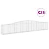 vidaXL Klenut&eacute; gabionov&eacute; ko&scaron;e 25 ks 400x30x60/80 cm pozinkovan&eacute; železo