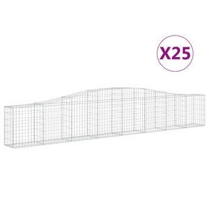 vidaXL Klenut&eacute; gabionov&eacute; ko&scaron;e 25 ks 400x30x60/80 cm pozinkovan&eacute; železo