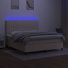 vidaXL Box spring postel s matrac&iacute; a LED kr&eacute;mov&aacute; 180x200 cm textil