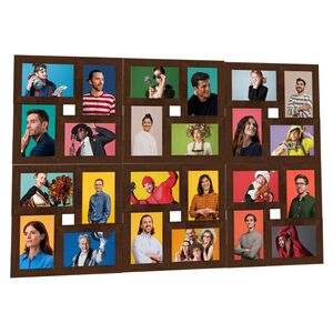 vidaXL Kol&aacute;žov&yacute; fotor&aacute;meček na 24&times;(10x15 cm) obr&aacute;zek tmavě hněd&yacute; MDF