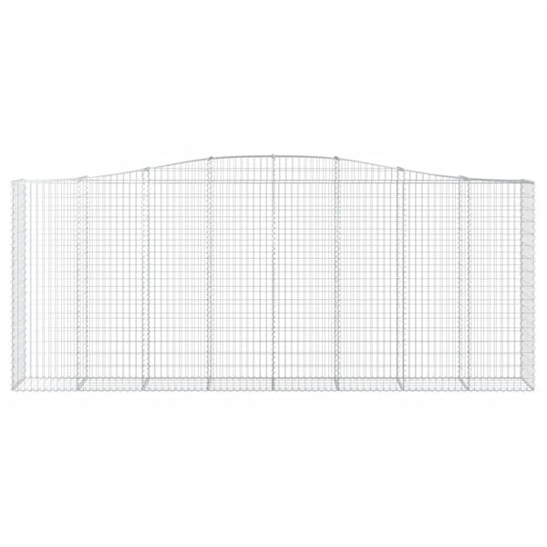 vidaXL Klenuté gabionové koše 7 ks 400x50x160/180cm pozinkované železo