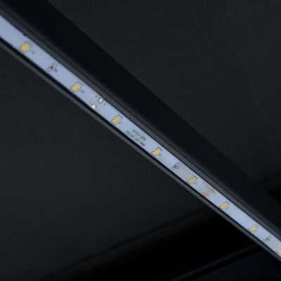 vidaXL Ručně zatahovací markýza s LED světlem 300 x 250 cm antracitová