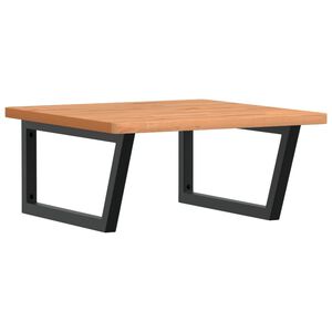 vidaXL Deska pod umyvadlo n&aacute;stěnn&aacute; ocel a masivn&iacute; bukov&eacute; dřevo