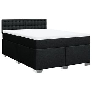vidaXL Box spring postel s matrac&iacute; čern&aacute; 140 x 190 cm textil