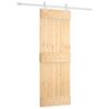 vidaXL Posuvn&eacute; dveře Př&iacute;rodn&iacute; a b&iacute;l&aacute; 70 x 210 cm Masivn&iacute; borov&eacute; dřevo