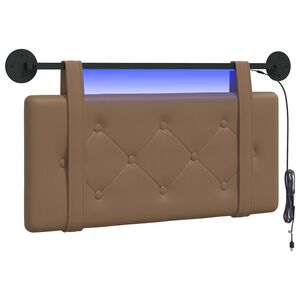 vidaXL Z&aacute;věsn&eacute; čelo postele S LED osvětlen&iacute;m Cappuccino Uměl&aacute; kůže