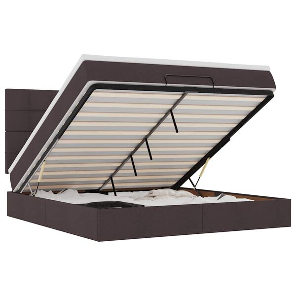 vidaXL Osmanský rám postele s matrací tmavě hnědá 180x200cm textil