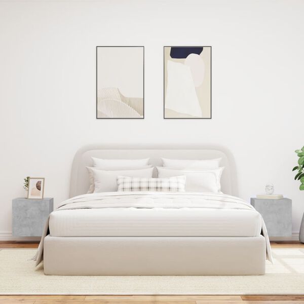 vidaXL N&aacute;stěnn&eacute; TV skř&iacute;ňky s LED 2 ks betonově &scaron;ed&eacute; 40,5 x 35 x 40 cm