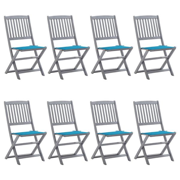 vidaXL Skl&aacute;dac&iacute; zahradn&iacute; židle s podu&scaron;kami 8 ks masivn&iacute; ak&aacute;cie