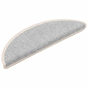 vidaXL Schodov&eacute; rohože 15 ks 56 x 17 x 3 cm stř&iacute;brn&eacute;, půlkulat&eacute;