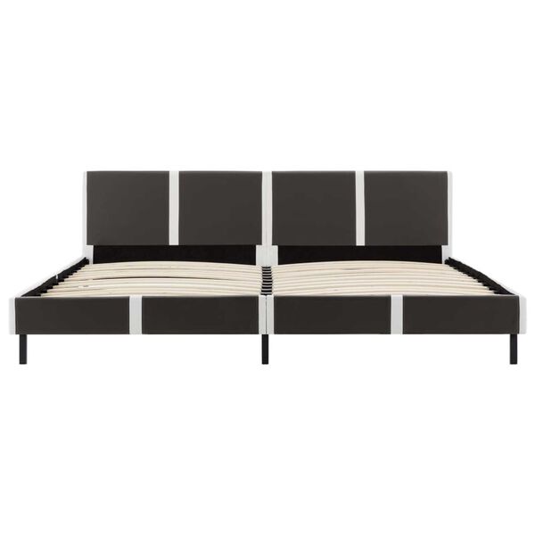 vidaXL Postel s matrac&iacute; &scaron;edo-b&iacute;l&aacute; uměl&aacute; kůže 180 x 200 cm