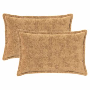 vidaXL Povlak na pol&scaron;t&aacute;ř 2 ks HOUTEN Taupe 30 x 50 cm Uměl&aacute; kr&aacute;lič&iacute;
