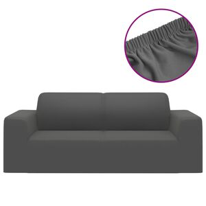 vidaXL Strečov&yacute; potah na 2m&iacute;stnou pohovku antracitov&yacute; polyester žerzej