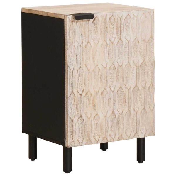 vidaXL Koupelnov&aacute; skř&iacute;ň B&iacute;l&aacute; 38 x 33 x 58 cm Masivn&iacute; mangov&eacute; dřevo