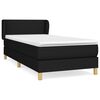 vidaXL Box spring postel s matrac&iacute; čern&aacute; 90x190 cm textil
